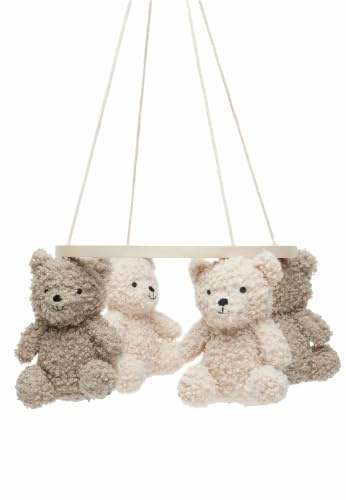 Jollein Mobile – Teddy Bear – olivgrön/naturlig – för flickor och pojkar – för babysäng och barnsäng – nallebjörnar