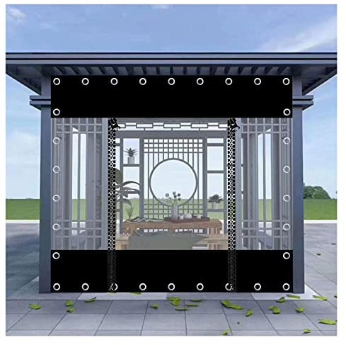 RLINZ PVC Gazebo Panels Clear Curtains for Outdoors Gazebo Side Panels Tarp with Eyelets, Zipper for Patio Enclosure, Camping, Porch (9.84x8.2ft/3x2.5m)