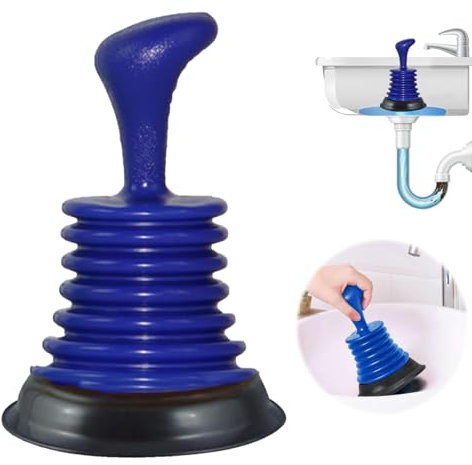 Compact Sink Plunger for Quick Drain Unclogging – Portable Toilet Plunger for Sinks, Showers, and Bathtubs – Efficient Mini Drain Cleaner with Ergonomic Handle for Clogs