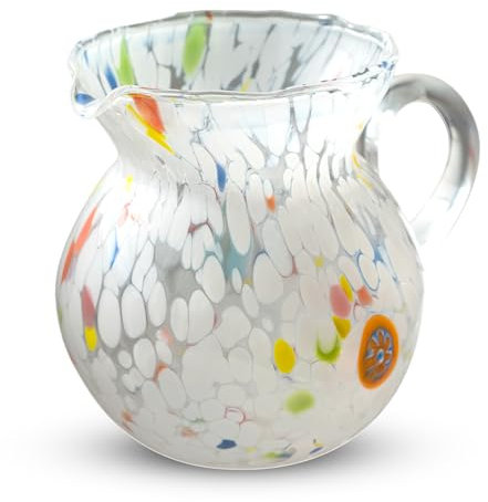 MurArt Pichet en verre de Murano 500 ml Collection MAREA. Haute 15 cm. Fabriqué à la main fabriqué en Italie.