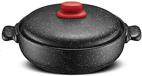 KJULKJKHJ Olla de Barro para cocinar Olla con Tapa Utensilios de Cocina de cerámica Vaporera Olla para Sopa Resistente al Calor Cazuela de Piedra de Granito Antiadherente