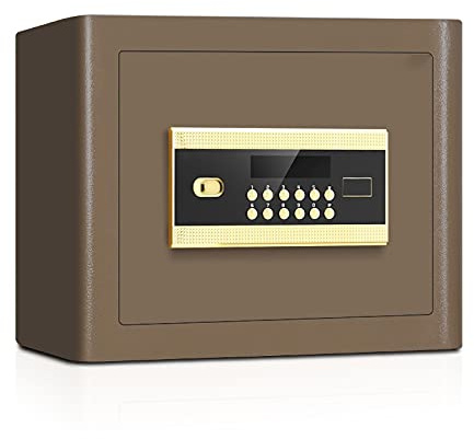 Strongbox - Caja de seguridad ignífuga e impermeable, caja de seguridad con huellas dactilares con teclado digital, construcción de acero para casa, oficina, hotel, caja de seguridad para caja fuerte