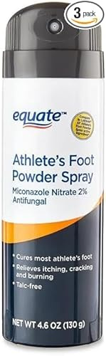 Eqate Athlete’s Foot Powder Spray, 4.6 oz (Pack of 2)