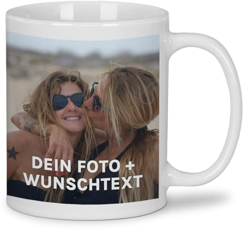 Personalisierte Tasse | personalisiert mit Foto oder Text | Tasse mit Bild | Geschenkidee | Fototasse | Bürotasse oder für Zuhause | Spülmaschinenfest | Weiß