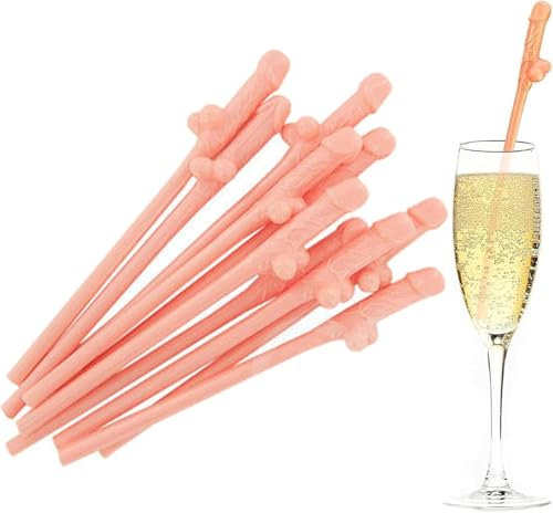 10/20PCS Party Straws,H-en Party Drinking Straws,Reusable Straw for Parties, Girls Cocktail Night Novelty Parties Accessories (Yellow,20)
