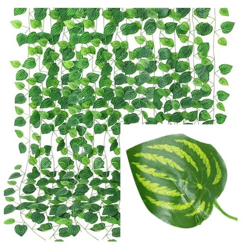 HFGDRH Piante Finte da Interno, Artificiale Edera Muro Casa Piante Decorative Viti Verde Ghirlanda Appesa for Stanza Giardino Ufficio Matrimonio Decorazione Parete Fogliame(C)