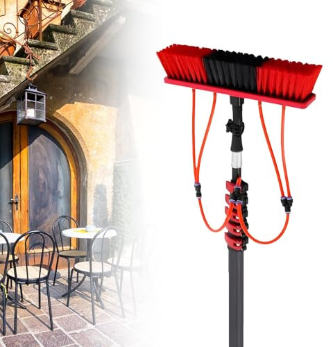 SHEUAO Spazzola Telescopica per Pulizia Idropulitore Telescopico,Kit Pulizia Pannelli Fotovoltaici,Elevata Durezza Wash Spazzolone Kit,Pulizia Finestre E Pannelli Solari,55CMbrush-3.6M