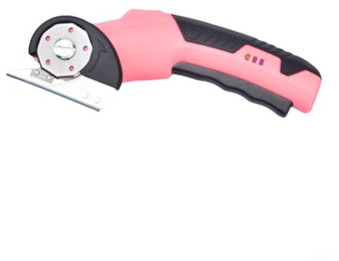 Tijeras eléctricas profesionales de tela, cortador giratorio inalámbrico para proyectos de cuero, cartón, manualidades, herramientas de corte de tela para el hogar, con bloqueo de seguridad (rosa)