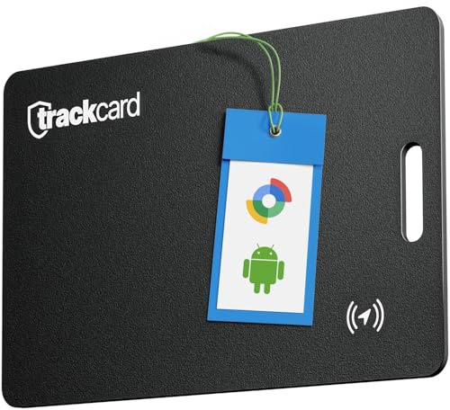 TRACKCARD® One für Android Tracker Karte für Deine Geldbörse, Ultradünn, Kabellos Wiederaufladbar & Alarm, Kompatibel mit Google Mein Gerät Finden & Find Hub, Smart GPS Tracker Android Tag