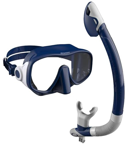 Oceanic Snorkel Combo Set Adult – Premium Snorkeling Gear for Adults with Dry-Top Snorkel & Tempered Glass Mask – Leak-Proof Silicone Seal for Clear Underwater Vision