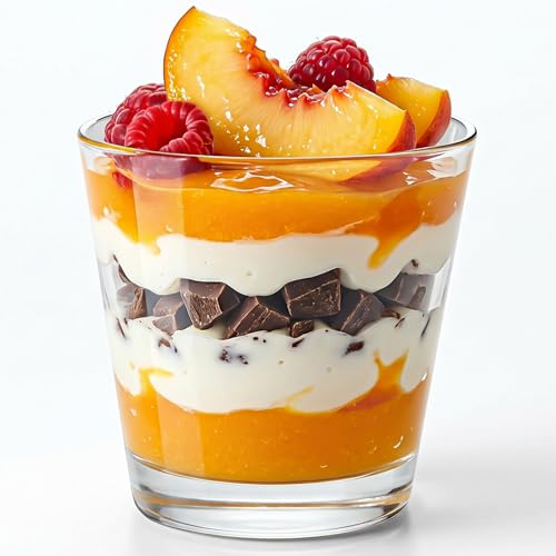KONZEPT Dessertgläser 6er Set aus Glas 200 ml – Kleine Gläser Für Dessert mit Dickem Boden, Trapezförmiges Design, ideal für Tiramisu, Cheesecake & Panna Cotta, Spülmaschinenfest