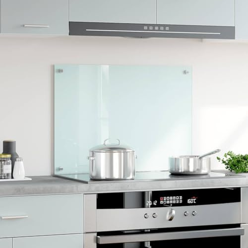 Mokuyary Kitchen Backsplash White 70 x 50 cm Tempered Glass Splashbacks for Cookers, multiple sized kitchen splashbacks for walls