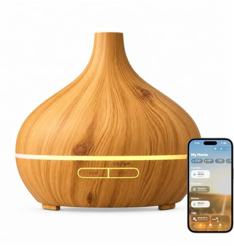 Meross Smart Aroma Diffuser mit APP Steuerung, Luftbefeuchter WLAN kompatibel mit Apple Home, Alexa und Google Home, Fernsteuerung & Sprachsteuerung, Zeitschaltuhr, 400ml