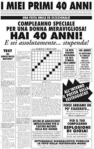 Bombo Biglietto Auguri Giornale Compleanno 40 Anni Amica