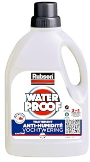 Rubson Traitement Murs Humides, Traitement 3-en-1 anti-salpêtre, hydrofuge et durcisseur de plâtre pour tous supports sur mur intérieurs, produit anti-humidité, 0,75 L