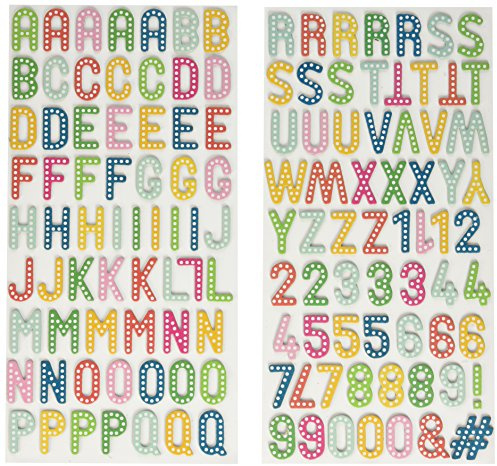 Pebbles Birthday Wishes Thickers Alpha Sticker, Celebrate/Multi-Color Chipboard, 5.5-Inch x 11-Inch, 2 Pack