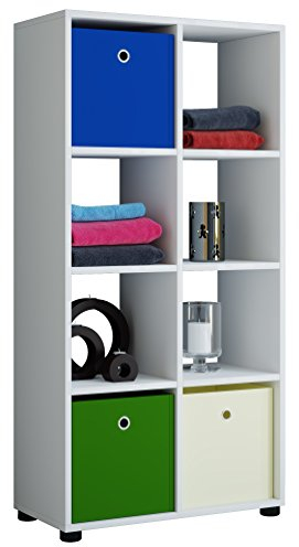 VCM Holzregal stehend/platzsparendes Regal/Maße: H. 123 x B. 60 x T. 30 cm/Elegantes Regal stehend/Aufbewahrungsregal/Standregal - Benas- 2x4