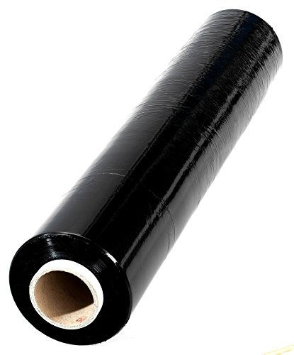 1 x Stretchfolie Schwarz 200m Länge 50 cm Breite 23 my TOP Qualität 1,5kg Handstretchfolie Wickelfolie