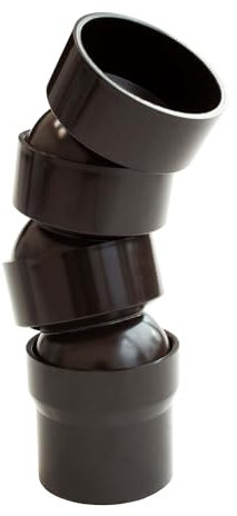 INEFA curva del tubo flessibile Plastica, set angolo, pluviale, accessori grondaia capannone giardino 50mm 45-67°, 3 pezzi di curva Marrone scuro