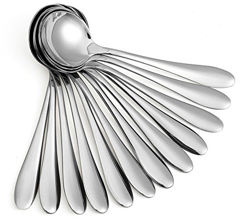 Eslite Large Soup Spoons/Stainless Steel Bouillion Spoons,12-Piece,7.7 Inches