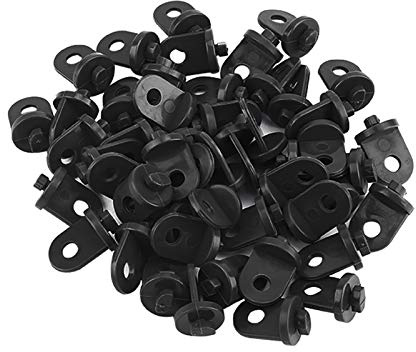 Garosa 50PCS Plant Support Clips Black 3x2cm for Greenhouse Vines & Pots | Sturdy Plastic Garden Hanging Hooks, Multipurpose for Crops, Baskets, Watering Cans, Winter Foam, Summer Shade
