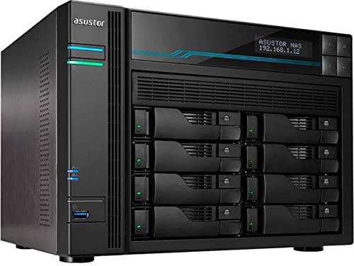 Asustor AS6508T 8-BAY NAS Server Atom C3538 Quad Core DENVERTON 2.1GHZ 8GB 2X2.5GBE 2X10GBE Raid 0.1 JBOD SATA6GB USB 3.0