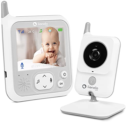 Lionelo Babyline 7.1 Babyphone mit Kamera und Empfänger, Reichweite bis zu 260 m, Kommunikation in beide Richtungen, Nachtmodus, Temperaturfühler, 8 Schlaflieder