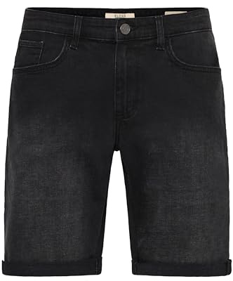 Blend BHJoel herr jeans shorts korta denim byxor med lätt stretchinnehåll 5-ficksform bomullsblandning normal passform, Denim svart (76204), S