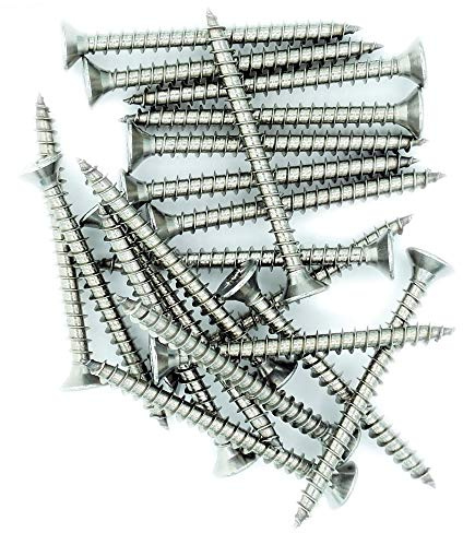 No.4 x 0.8 (3mm x 20mm) Pozi Countersunk Chipboard Screw - Stainless Steel (A2) (Pack of 20)