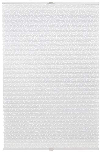 ondeco Plissee Klemmfix auf Maß für alle Fenster Printed Klemmträger Montage bis 27mm Plisseerollo ohne Bohren Weiß Motiv Leaves B: 30-40 cm, H: 40-100 cm