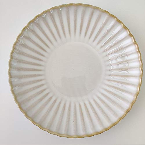 LMMJYF Assiette à Dessert Japonaise rétro Assiette en chrysanthème 10 Pouces Assiette à Soupe de Style Occidental Assiette en céramique créative-Assiette Creuse 10 Pouces