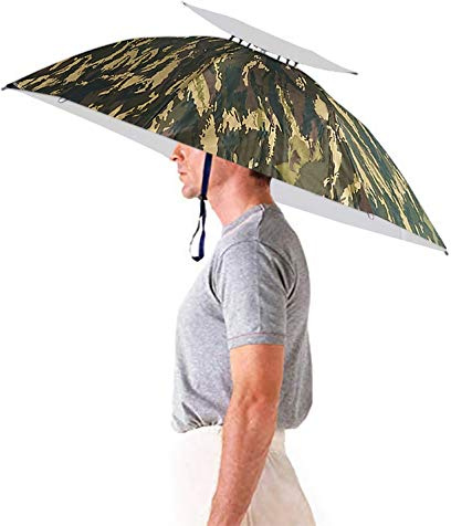 Aoneky Cappello Ombrello Pieghevole Regolabile Diametro di 90 cm, Utile per Pesca, Giardinaggio, Fotografia, Golf(versione aggiornata Camouflage 2)…