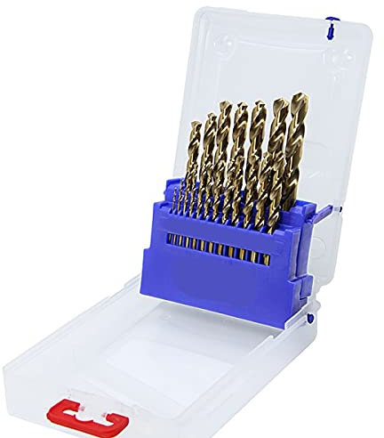 ZTBH Juegos de Brocas 19 PCS Conjunto de Broca de Metal, Broca de 1~10 mm para Accesorios de Herramientas de Madera Accesorios (Color : M35 HSS Drill bit)