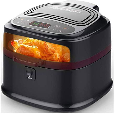NCRD 8L Freidora de Aire Digital, Cocina de Oilless, 1200W, Pantalla táctil LED, RECORDATORIO DE Ajusta, Cesta DESACENDACIONAL, BPA y PFOA