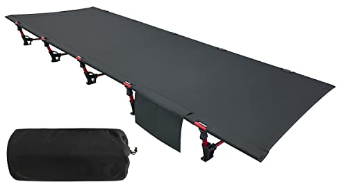 Sutekus Portable Camping Cot Sleeping Cot Ultralight Backpacking Cot Bed for Outdoor Hiking Travel Beach Mountaineering (Black)