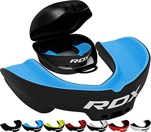 RDX Gum Shield for Boxing MMA Kickboxing Muay Thai Judo Karate - Kids Mouth Guard Mouthpiece Jaw Protector with Case - Martial Arts Football Rugby Hockey BJJ Contact Sports - Junior Below 12 Years