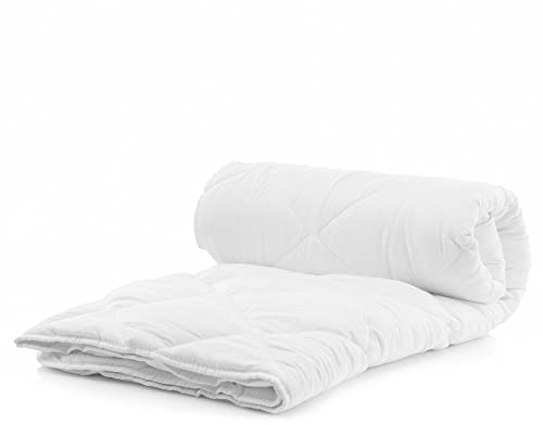 Komfortec Sommerdecke 240x220 cm, 170gsm, dünne und leichte Bettdecke für Sommer, Decke Antiallergisch Blanket für 2 Personen, Weiß