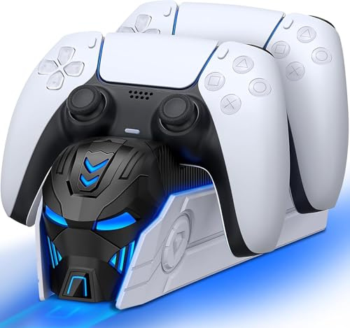 Chargeur et Support Manette PS5 - Accessoire Cool pour Deux Manettes Playstation 5/Edge - Charge Rapide 2-3 Heures