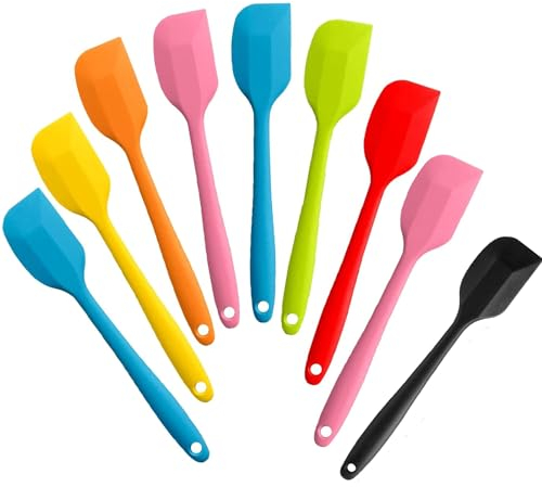 Teigschaber Silikon Spachtel 9 Stück Hitzebeständig 500°F Spatel Spachtel für die Küche bpa frei (9 Stück 28cm)