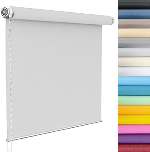 Verdunklungsrollo ohne Bohren Klemmfix 30 x 70 cm Blickdicht und Sonnenschutz Fensterdecor Sichtschutz-Rollo mit Kette, für Wohnzimmer, Schlafzimmer, Weiß