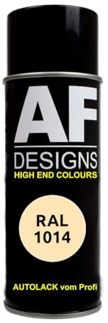 Alex Flittner Designs Spraydose RAL1014 ELFENBEIN Spraydose seidenmatt | RAL Spraydose in 400 ml. Exaktes Farbergebniss nach RAL Norm. Leuchte Farben, Sehr schnelle Trockung und extrem lange