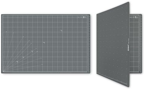 iMAT™ Flip Schneidematte_Note, A1, 61 x 91,4 cm, faltbar, geeignet zum Basteln, Schneiden von Papier, Erstellen großer Stücke Leder und Stoff, Skizzieren und Zeichnen, kreative Collagen (Aschgrau)
