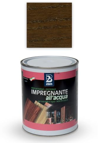 Impregnante Legno all'Acqua Colore NOCE SCURO interni esterni 2BM | NON SFOGLIA, NON PELLICOLA | Trattamento Preventivo Anti Raggi UV | Protezione da Agenti Atmosferici e Parassiti Barattolo 2,5 lt