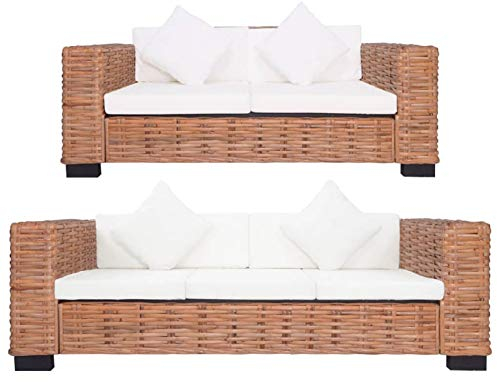 Festnight Balkon Sofa 2 Sitzer 3 Sitzer Gartensofa Rattan Sofa Balkon Lounge Kleines Gartenlounge Rattansofa Lounge Sofa Outdoor Balkonmöbel Polyrattan Gartenmöbel Set