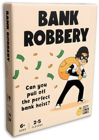Zesty Lemon Games Bank Robbery | Strategic Heist Money Game | Family Game for 2-5 Players