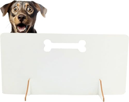 Sterzeal White Dog Stopper for Stair Gates for Dogs Dog Gate No Drilling Indoor Pet Barrier Portable Wooden Puppy Gate for Stair Patio Doorways dog stopper for stairs (30cm Height x 80cm Length)