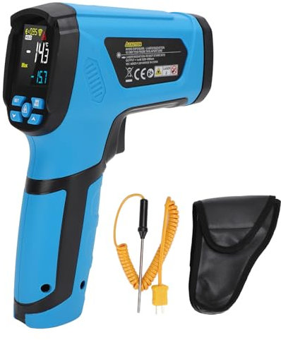 Industrial Temperature Gun Infrared Thermometer Color LCD Screen Contactless Handheld Heat Temperature Gun with K Type Probe