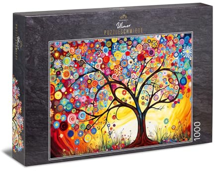 Ulmer Puzzleschmiede - Puzzle da 1000 pezzi Sinfonia dei germogli giovani, motivo albero meravigliosamente creativo come puzzle originale da 1000 con modello di scatola anche per principianti - Made