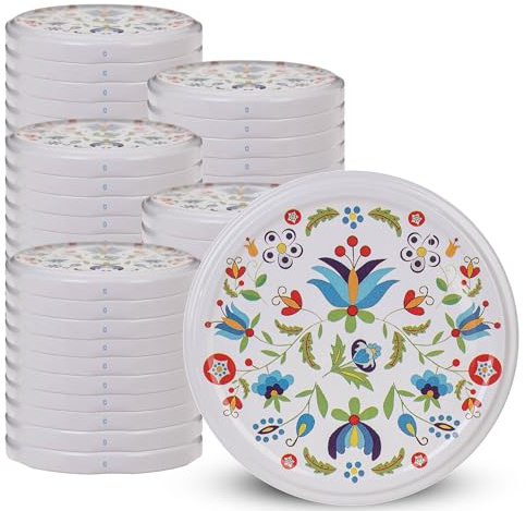 KADAX Lot de 50 couvercles Twist-Off Ø82 mm – Couvercles de Rechange en métal pour bocaux 235-900ml – Fermeture hermétique pour conserves, confitures & cornichons