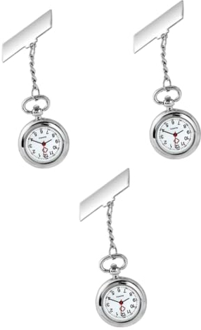 WRITWAA 3stücke Metallische Watch Brosche Für Pflegekräfte wasserdichte Taschenuhr Für Ärzte Und Elegantes Design Silber Für Medizinischen Alltag